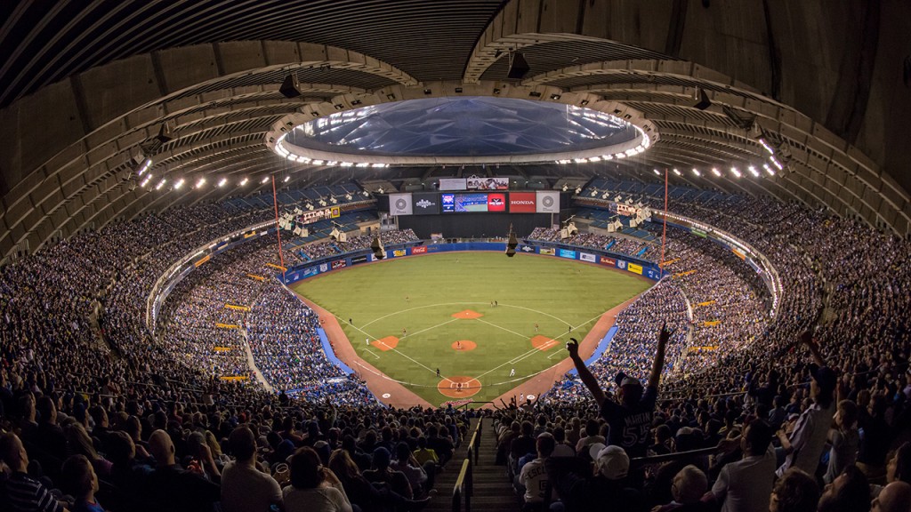 MONTREAL, QC - APRIL 3:  A general view of Olympic Stadium during the game between the Cincinnati Reds and the Toronto Blue Jays on Friday, April 3, 2015 in Montreal, Canada. (Photo by Vincent Ethier/MLB Photos via Getty Images)