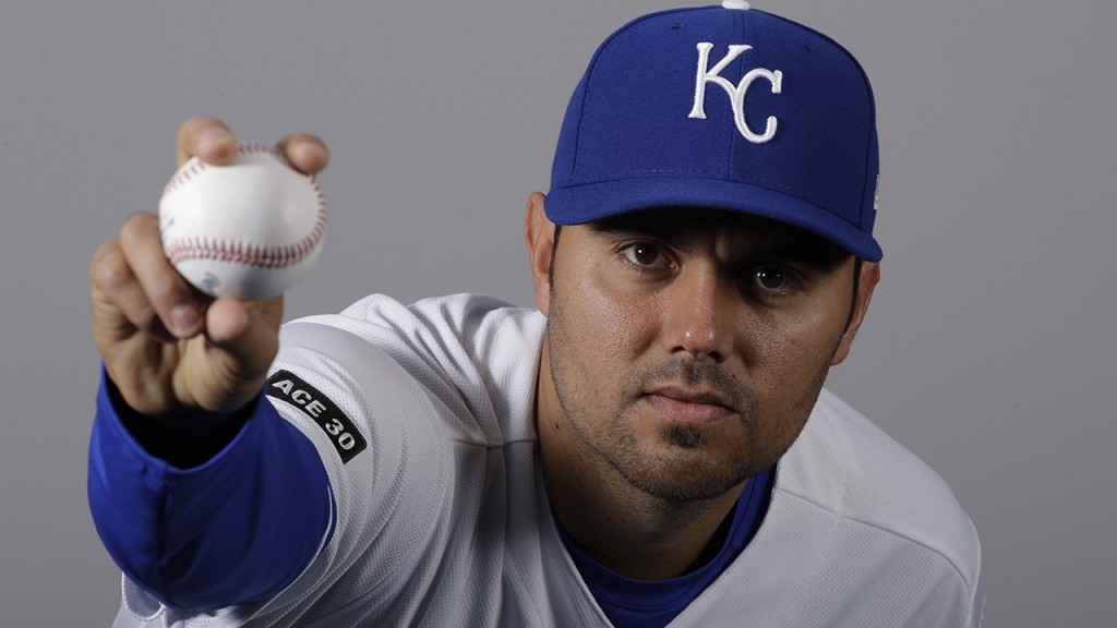 This is a 2017 photo of Joakim Soria of the Kansas City Royals baseball team. This image reflects the Royals active roster as of Monday, Feb. 20, 2017, when this image was taken. (AP Photo/Charlie Riedel)