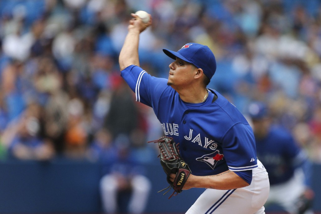 SP-JAYDAY9MAY Toronto, Canada - May 9  -  Jays closer, Roberto Osuna (54) throws in the 9th. The Toronto Blue Jays beat the Boston Red Sox 7-1 at the Rogers Centre in Toronto. May 9, 2015 Richard Lautens/Toronto Star