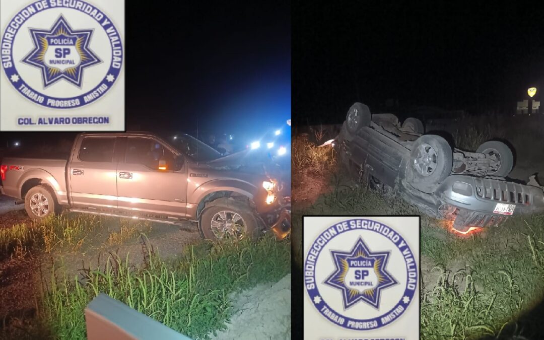 EN EL CORREDOR CHOQUE VOLCADURA; DAÑOS 400 MIL PESOS