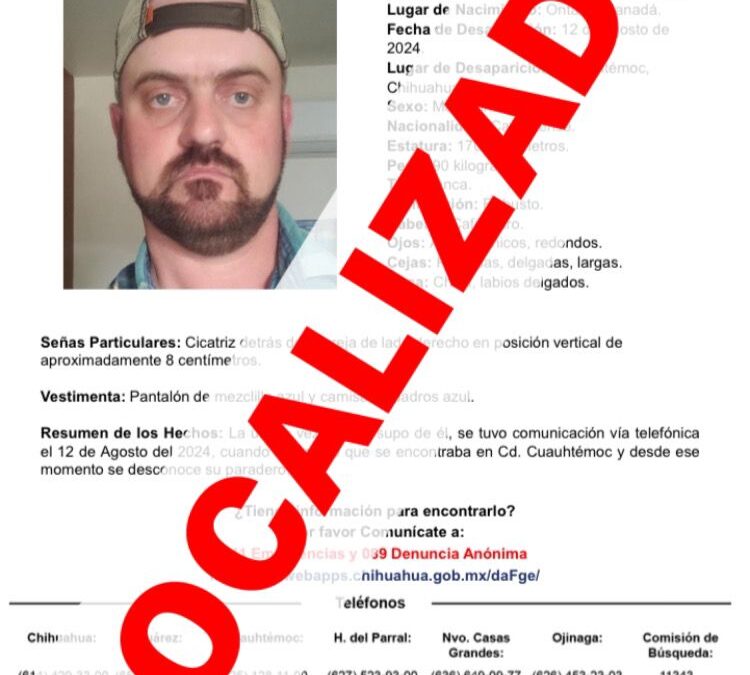 MENONITA SE FUE A CANADA SIN AVISAR A SU FAMILIA