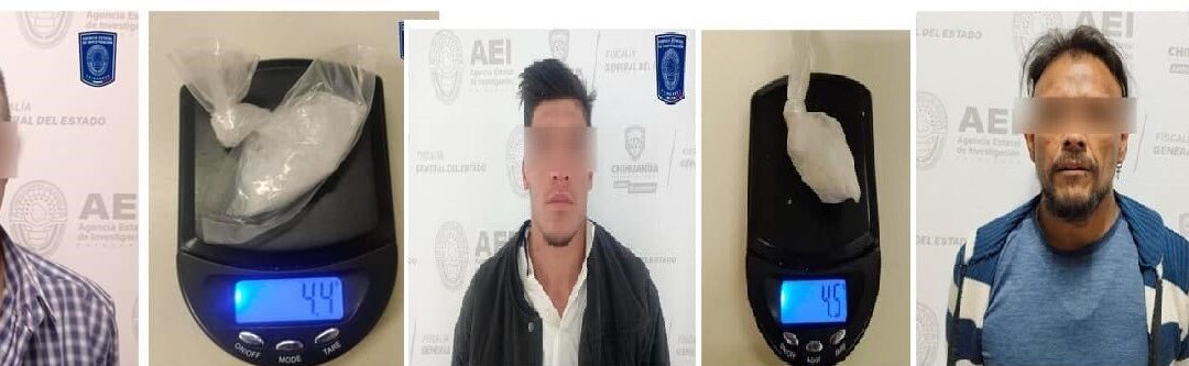 ARRESTAN A TRES POR  NARCOMENUDEO CON CRISTAL EN CUAUHTÉMOC.
