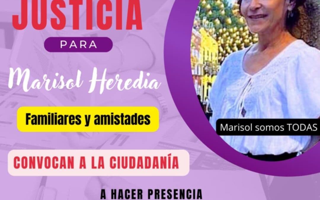 INVITAN A EXIGIENCIA DE JUSTICIA PARA MARISOL HEREDIA
