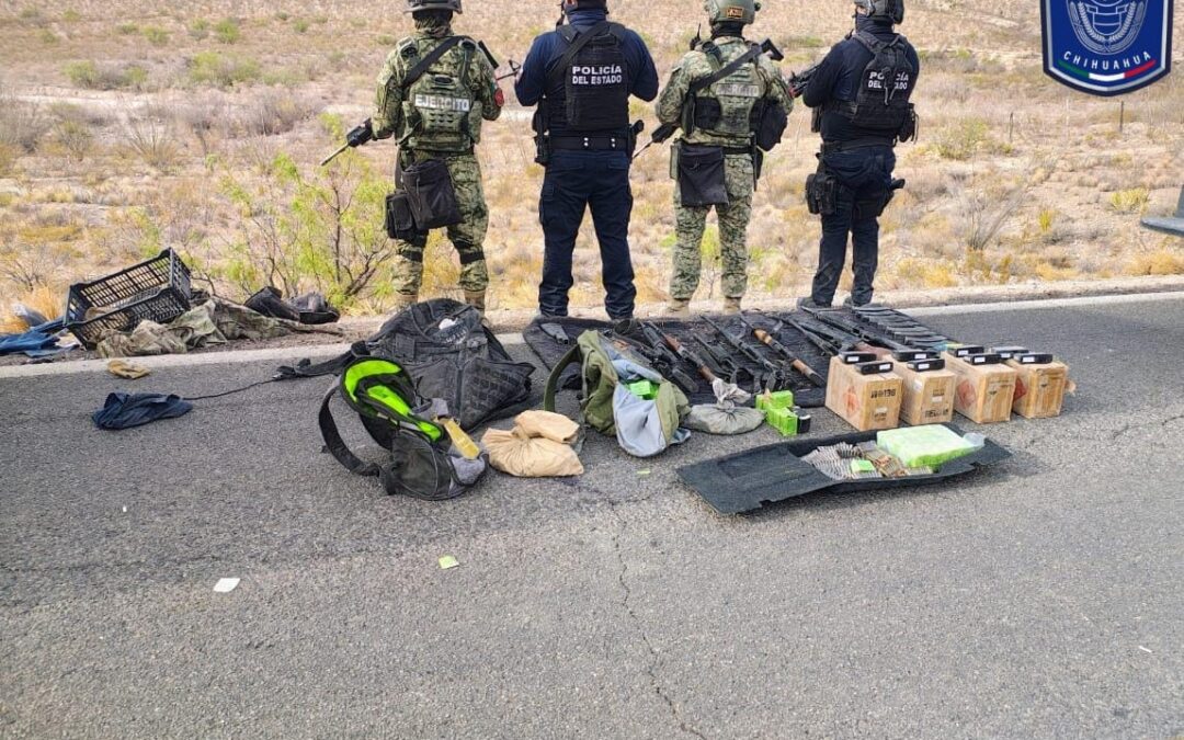 ASEGURAN ARSENAL TRAS ENFRENTAMIENTO CARRETERA OJINAGA-ALDAMA.