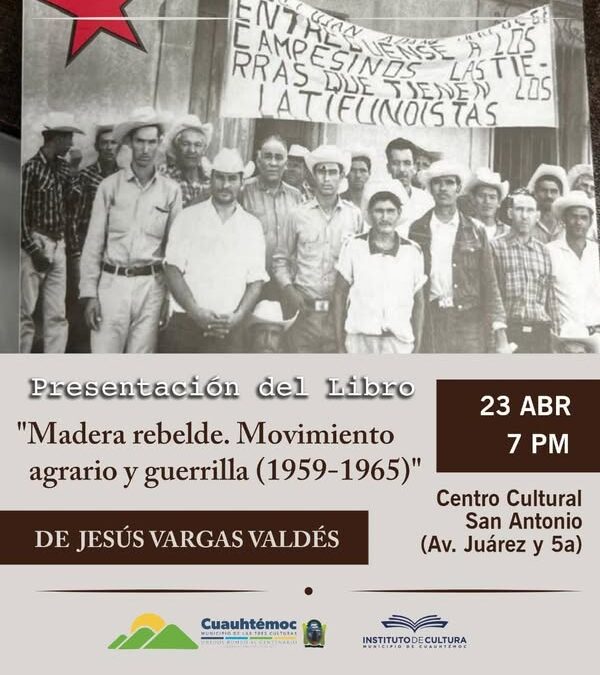 MIERCOLES PRESENTAN LIBRO “MADERA REBELDE”