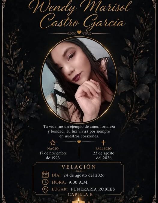 FALLECE HIJA DE JAVIER “CHAROL” CASTRO